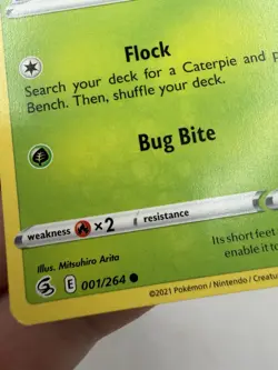 001/264 Caterpie Common | Pokemon Trading Card Sword & Shield Fusion Strike TCG - Image 5