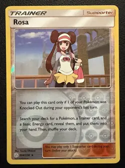 Rosa - 204/236 - Reverse Holo - Sun & Moon Cosmic Eclipse - NM - Pokemon - Image 1