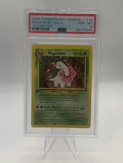 Meganium 11/111 Holo Rare Pokemon Neo Genesis 1st Edition PSA 8 (Swirl) - Image 1
