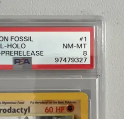 Aerodactyl 1st Edition RARE Prerelease POKEMON Card PSA 8 NM-MT FOSSIL Holo 1/62 - Image 2