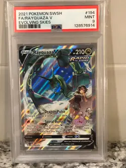 2021 Pokemon Evolving Skies Rayquaza V Alt Art 194 PSA 9 Mint - Image 3