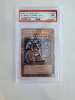 2023 Yu-Gi-Oh Quarter Century Rare Attribute Error Blue Eyes EN004 - PSA 9 - Image 1