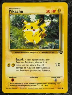 Pikachu 60/64 Base Set Series Jungle Common 1999 Basic Pokemon Card TCG WOTC NM - Image 1