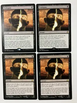 Magic The Gathering MTG Extirpate X4 Black Instant Regular Rare 4 Card Lot - Image 1