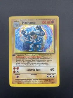 Pokemon TCG - Machamp 8/102 Holo Rare 1st Editon Base Set WOTC Vintage Card Lp - Image 1