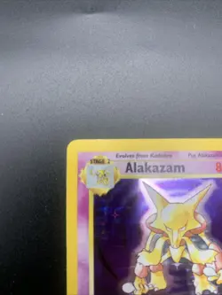 Pokemon TCG Alakazam Base Set Holo Card 1/102 Unlimited Rare LP - Image 5