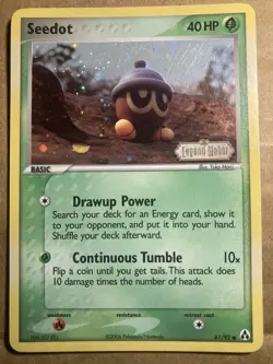 Seedot Pokemon Card Legend Maker 61/92 Holo LP - Image 1