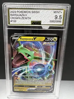 🔥🔥AGS 9.5 Rayquaza V 100/159 Crown Zenith Full Art Rare Pokemon Card🔥🔥 - Image 1