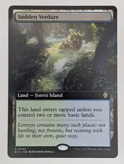 Normal Sodden Verdure Extended Art 44 Commander: Lorwyn Eclipsed Mtg NM - Image 1