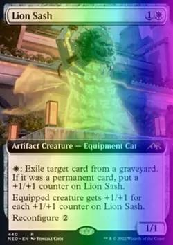 MTG Magic the Gathering Lion Sash (440/574) Kamigawa Neon Dynasty LP FOIL - Image 1