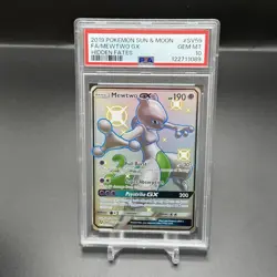 2019 POKEMON SUN & MOON HIDDEN FATES #SV59 FULL ART/MEWTWO GX PSA 10 - Image 1