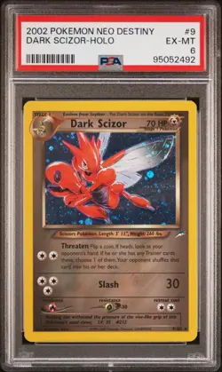 Pokemon TCG Dark Scizor 9/105 Neo Destiny Holo Rare PSA 6 - Image 1