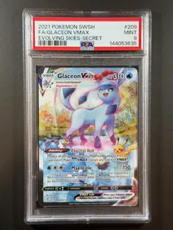 2021 Pokemon Glaceon VMAX (Alternate Art Secret) 209 Evolving Skies Holo PSA 9 - Image 1