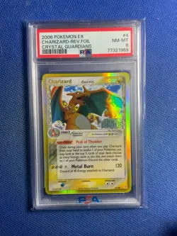 2006 POKEMON EX CRYSTAL GUARDIANS #4 CHARIZARD-REVERSE FOIL PSA 8 - Image 1