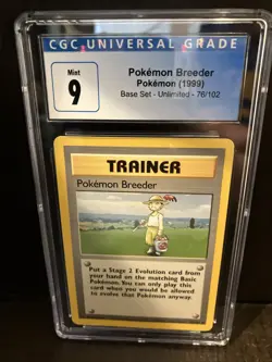 1999 Pokemon Breeder Trainer Base Set Unlimited 76/102 CGC Mint 9 WOTC - Image 1