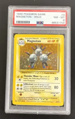 Magneton Pokemon Base Set Unlimited Holo #9 PSA 8 - Image 1