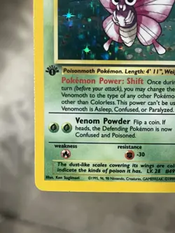 Pokemon TCG Venomoth 13/64 Jungle 1st Edition Holo Rare 1999 MP - Image 5