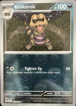 S/V Pokemon TCG Black Bolt Krokorok 058/086 Master Ball Reverse Holo - Image 1