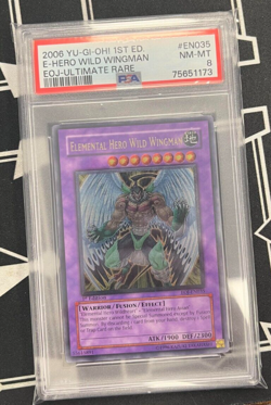 Yu-Gi-Oh! Elemental Hero Wild Wingman [EOJ-EN035] Ultimate Rare 1st Ed PSA 8 - Image 1