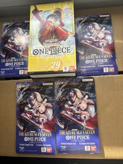 One Piece OP14 Booster X4 +Starter 29: Egghead LOT X4 The Azure Sea’s Seven New - Image 1