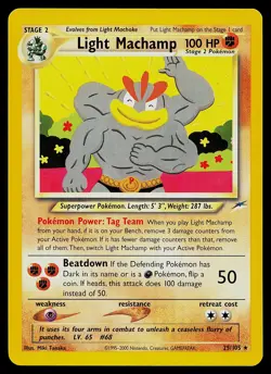 Pokemon Card - Light Machamp Neo Destiny 25/105 Rare - Image 1