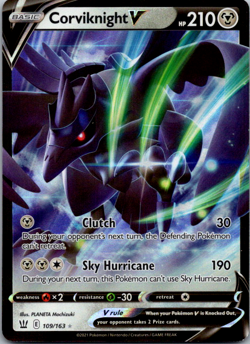 Corviknight V - 109/163 - Pokemon Battle Styles Sword & Shield Rare Card NM - Image 1