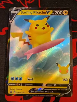 Pokemon Card TCG - Surfing Pikachu V & VMAX Ultra Rare Celebrations Near Mint - Image 3