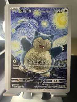 Pokemon Snorlax Starry Night Van Gogh Beautiful Moon ACG Star Trading Card NM - Image 1