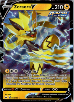 Zeraora V - 053/198 - Pokemon Chilling Reign Sword & Shield Ultra Rare Card NM - Image 1