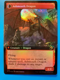 MTG 1x EXTENDED ART FOIL Smoldering Egg # 358 Adventures in the Magic the x1 NM - Image 2