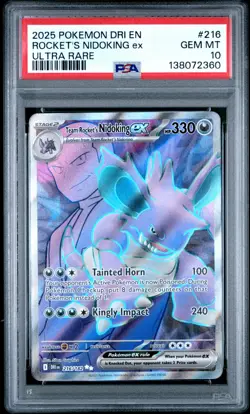 Team Rocket's Nidoking ex 216/182 Pokemon Destined Rivals PSA 10 #2360 - Image 1