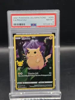 2021 POKEMON CELEBRATIONS #005 FULL ART/PIKACHU PSA 8 - Image 1
