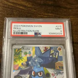 2023 POKEMON SVI EN-SCARLET & VIOLET ILLUSTRATION RARE #215 RIOLU PSA 9 - Image 2