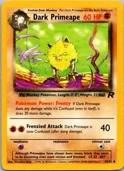 Team Rocket #43/82 Dark Primeape Pokemon Moderately Played - Image 1