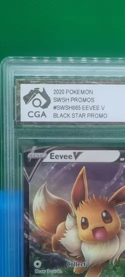 CGA 9 2020 Pokemon Eevee V SWSH065 V Powers Tin Promo Black Star Promo Graded MT - Image 3