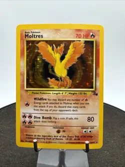 Pokemon TCG Moltres 12/62 Holo Unlimited Rare Fossil Set 🔥 - Image 4