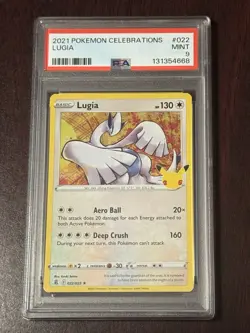 2021 POKEMON CELEBRATIONS #022 LUGIA PSA 9 - Image 1