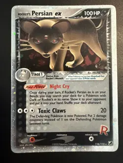 Rockets Persian Ex 116/115 Unseen Forces Holo Rare Pokemon LP - Image 1