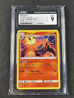Pokemon 2018 Sun & Moon Dragon Majesty CHARIZARD Holo 3/70 - Graded PSA 9 - Image 1