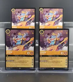 Disney Lorcana Stitch - Rock Star 3/204 Fabled Super Rare - 4 Cards Set - Image 1
