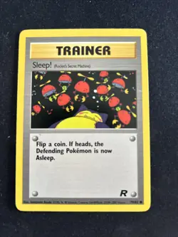 Sleep! 79/82 Team Rocket Set Pokemon Trainer Card Common - Image 1