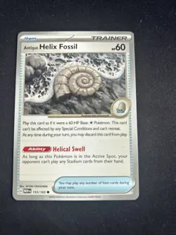 Helix Fossil 153/165 Pokemon Trainer Card Scarlet & Violet 151 Regular - Image 1