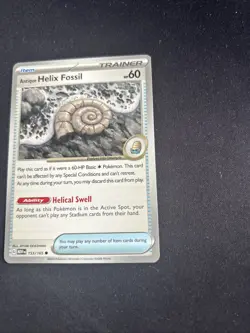 Helix Fossil 153/165 Pokemon Trainer Card Scarlet & Violet 151 Regular - Image 3