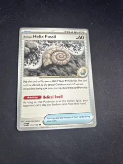Helix Fossil 153/165 Pokemon Trainer Card Scarlet & Violet 151 Regular - Image 4