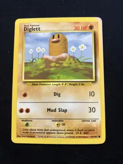 Diglett Base Set 47/102 Pokemon Card - Image 1