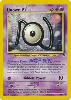 Unown N 50/75 Neo Discovery Uncommon Pokemon Card - Image 1