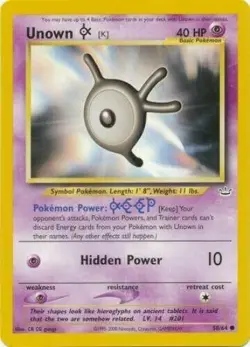 Unown K 58/64 Neo Revelation Pokemon Card - Image 1