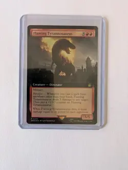 MtG Flaming Tyrannosaurus Doctor Who Foil Extended Art Magic Gathering R 0385 - Image 1