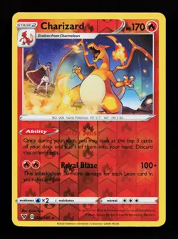 Charizard 025/185 Rare SWSH04: Vivid Voltage Reverse Holo Pokemon Card - Image 1