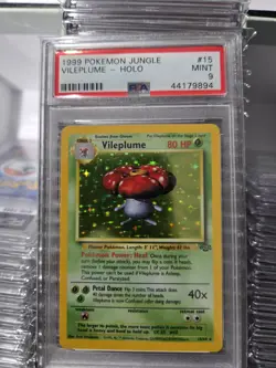 1999 Pokemon Jungle Vileplume Holo #15 PSA 9 Mint - Image 1